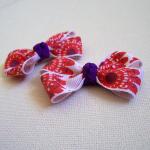 Mini Boutique Bow Pair - White, Red, Purple
