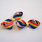Mini Bow Infinity Loop Pair - Rainbow