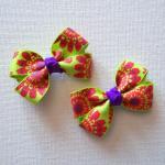 Mini Boutique Bow Pair - Green, Purple, Red