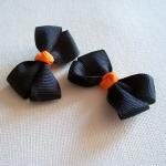 Mini Boutique Halloween Bow Pair - Black, Orange